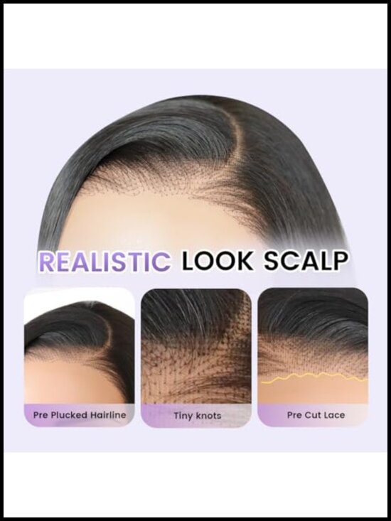 Synthetic Wig 9x7 Glueless Lace Front Short Layered Natural Black main image 4